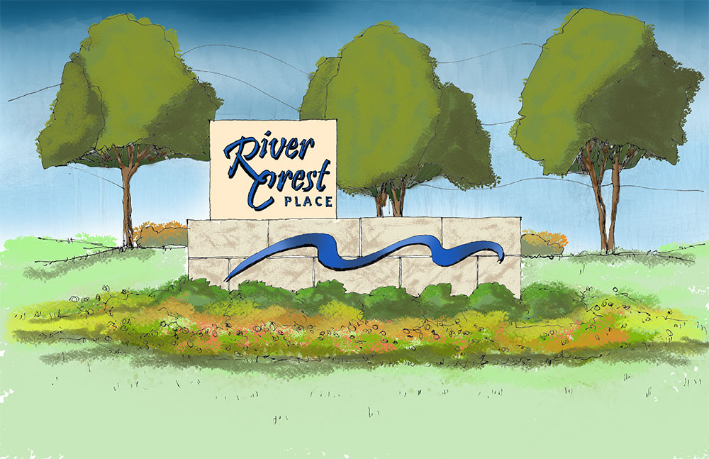 River Crest Entrance Sign